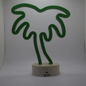 Green Palm Tree LED Night Light‎ Battery/USB Operated Tropical Decor